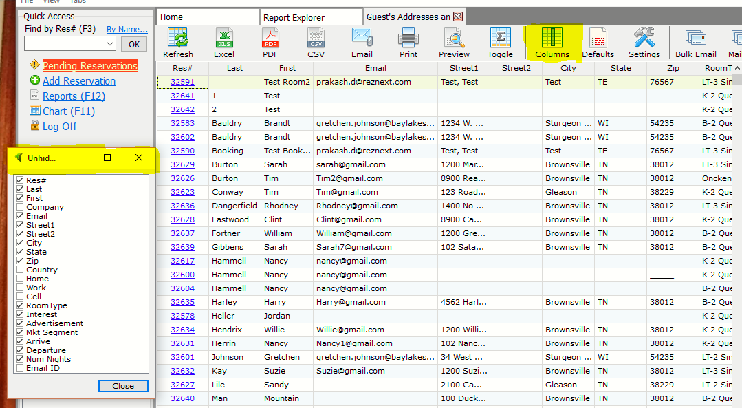 Export email lists using Lodgical Solution for all of your marketing needs.